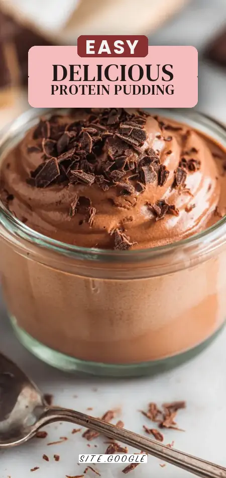 Pinterest pin (Design 2) for Protein Pudding
