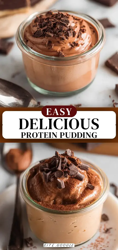 Pinterest pin (Design 3) for Protein Pudding