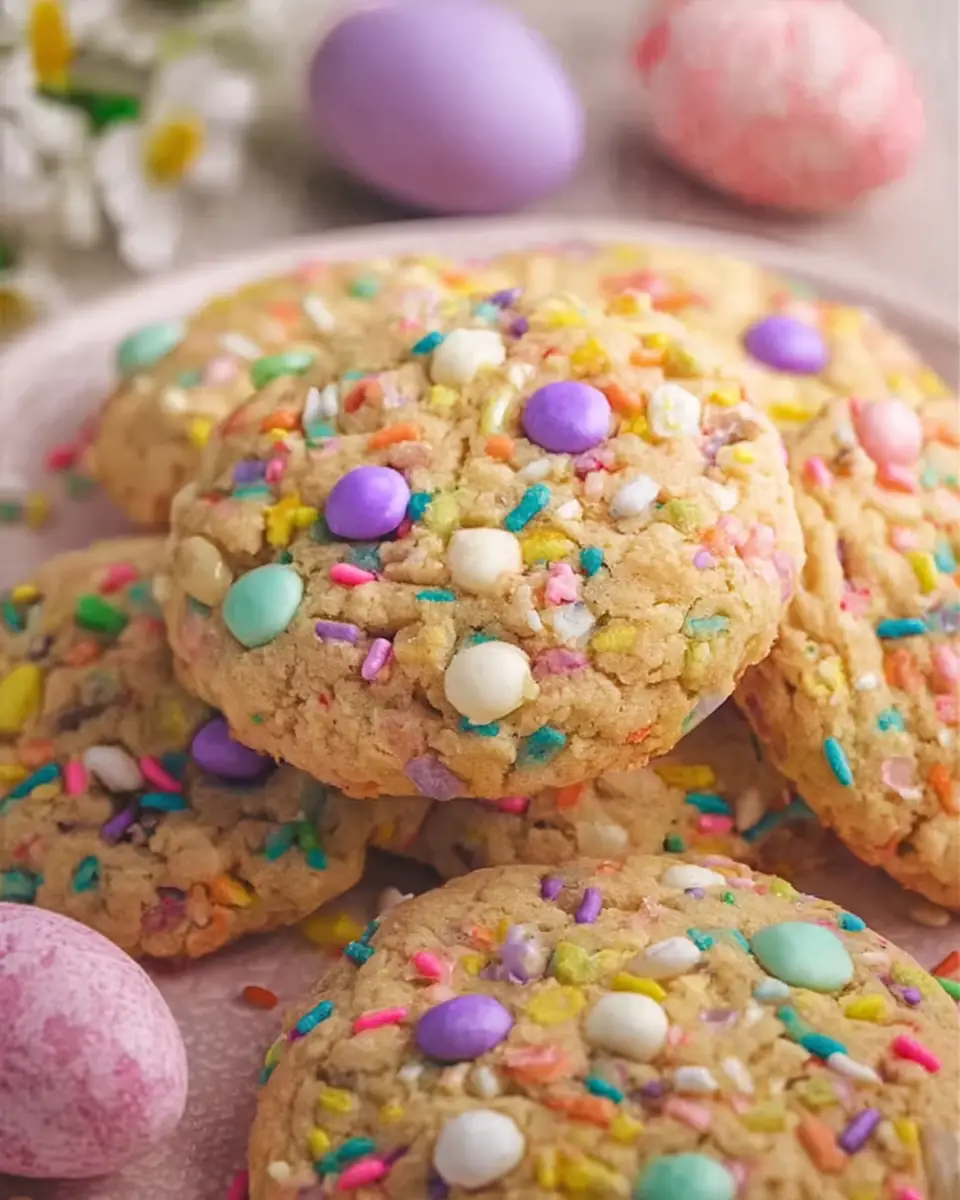A delicious plate of Easter Cookies Recipe: Soft, Chewy, and Colorful for Spring