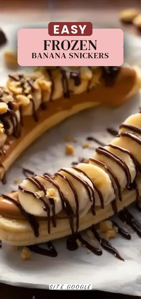 Pinterest pin (Design 2) for Low Calorie Frozen Banana Snickers