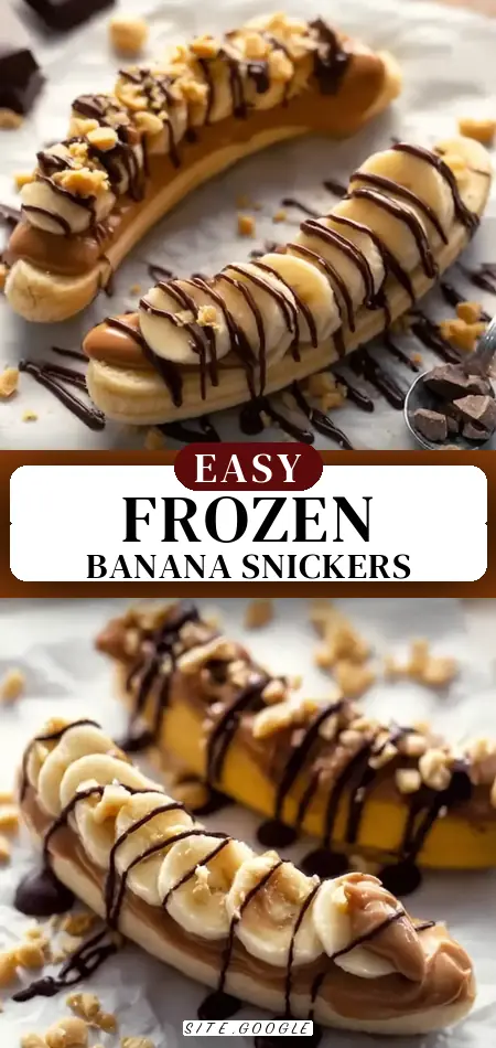Pinterest pin (Design 3) for Low Calorie Frozen Banana Snickers