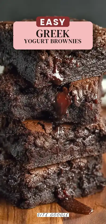 Pinterest pin (Design 2) for Low Calorie Greek Yogurt Brownies