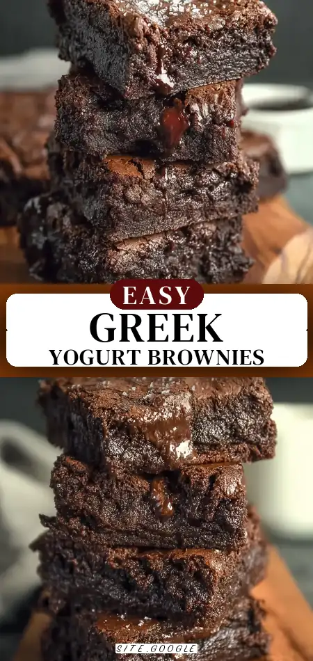 Pinterest pin (Design 3) for Low Calorie Greek Yogurt Brownies