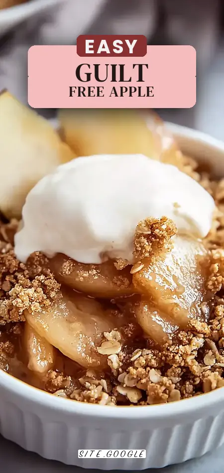 Pinterest pin (Design 2) for Healthy High Protein Apple Crisp for Guilt-Free Indulgence