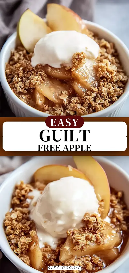 Pinterest pin (Design 3) for Healthy High Protein Apple Crisp for Guilt-Free Indulgence