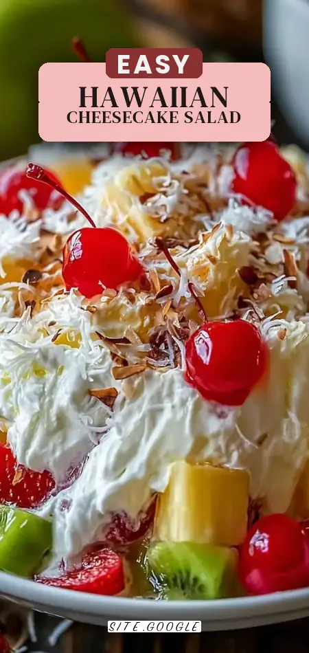 Pinterest pin (Design 2) for Hawaiian Cheesecake Salad