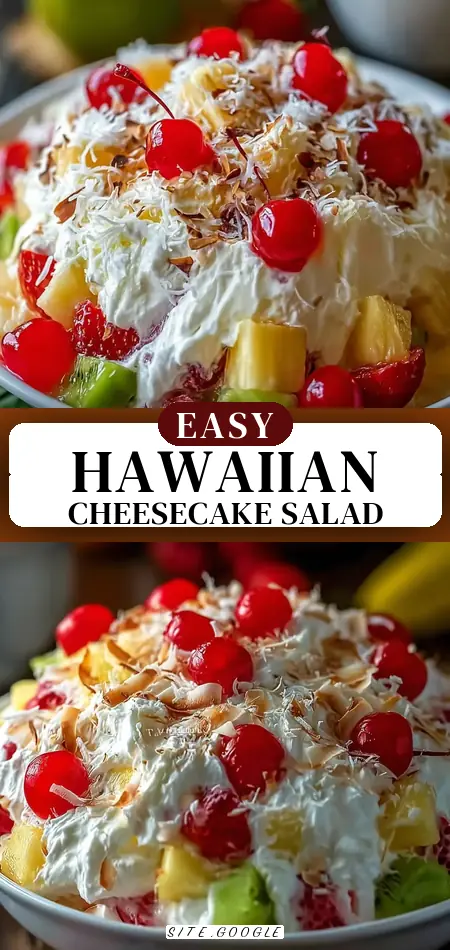 Pinterest pin (Design 3) for Hawaiian Cheesecake Salad