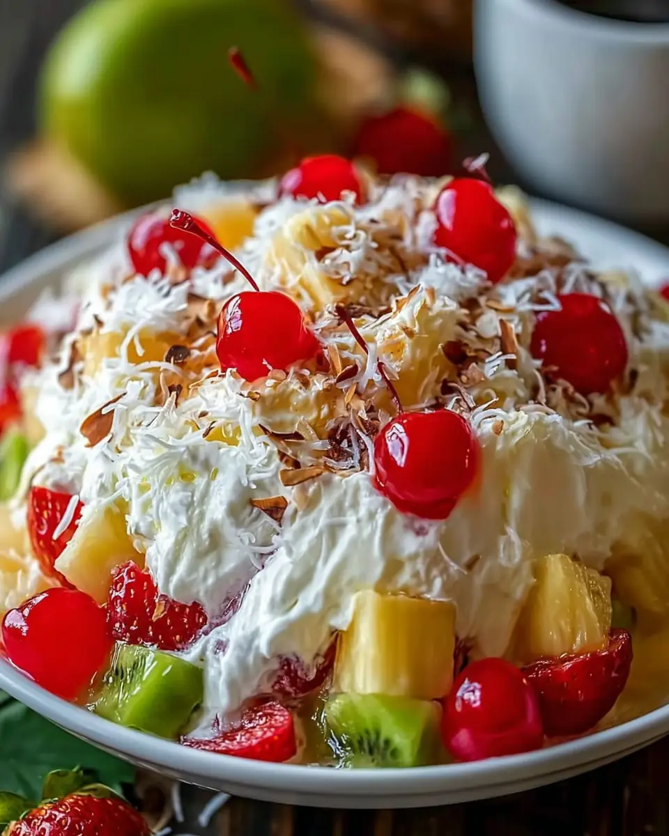 A delicious plate of Hawaiian Cheesecake Salad