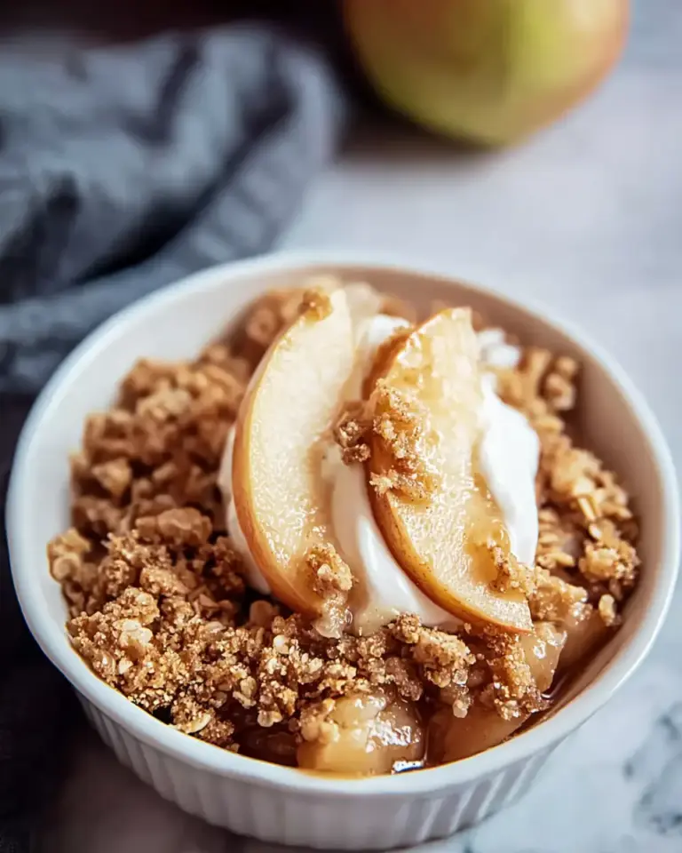 A delicious plate of Healthy High Protein Apple Crisp for Guilt-Free Indulgence