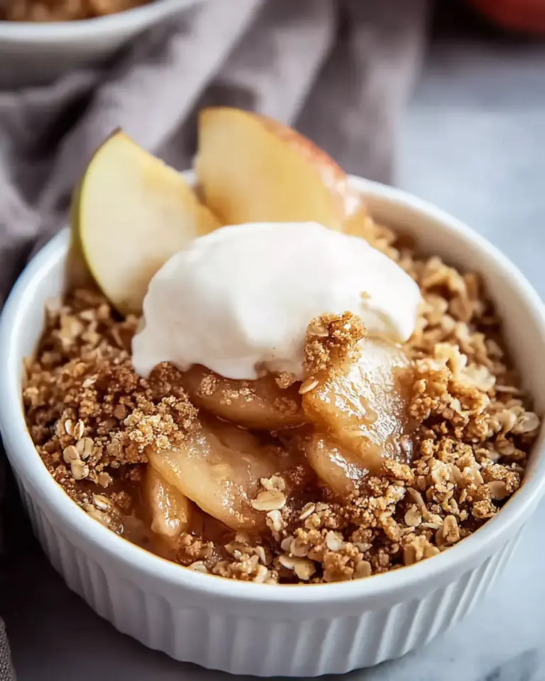 A delicious plate of Healthy High Protein Apple Crisp for Guilt-Free Indulgence