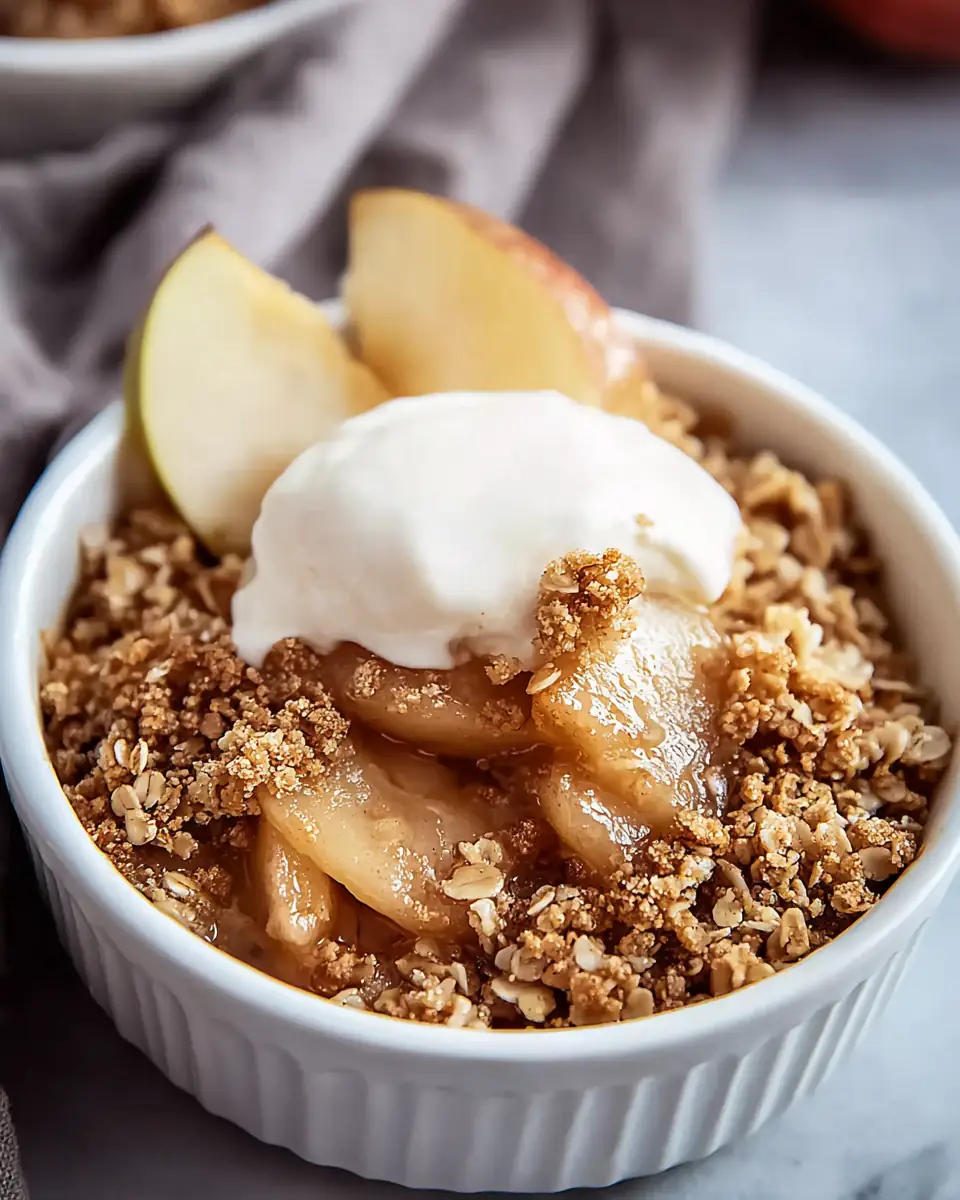 A delicious plate of Healthy High Protein Apple Crisp for Guilt-Free Indulgence