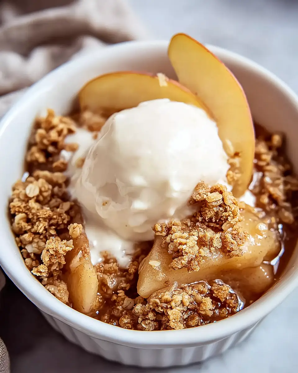 A delicious plate of Healthy High Protein Apple Crisp for Guilt-Free Indulgence