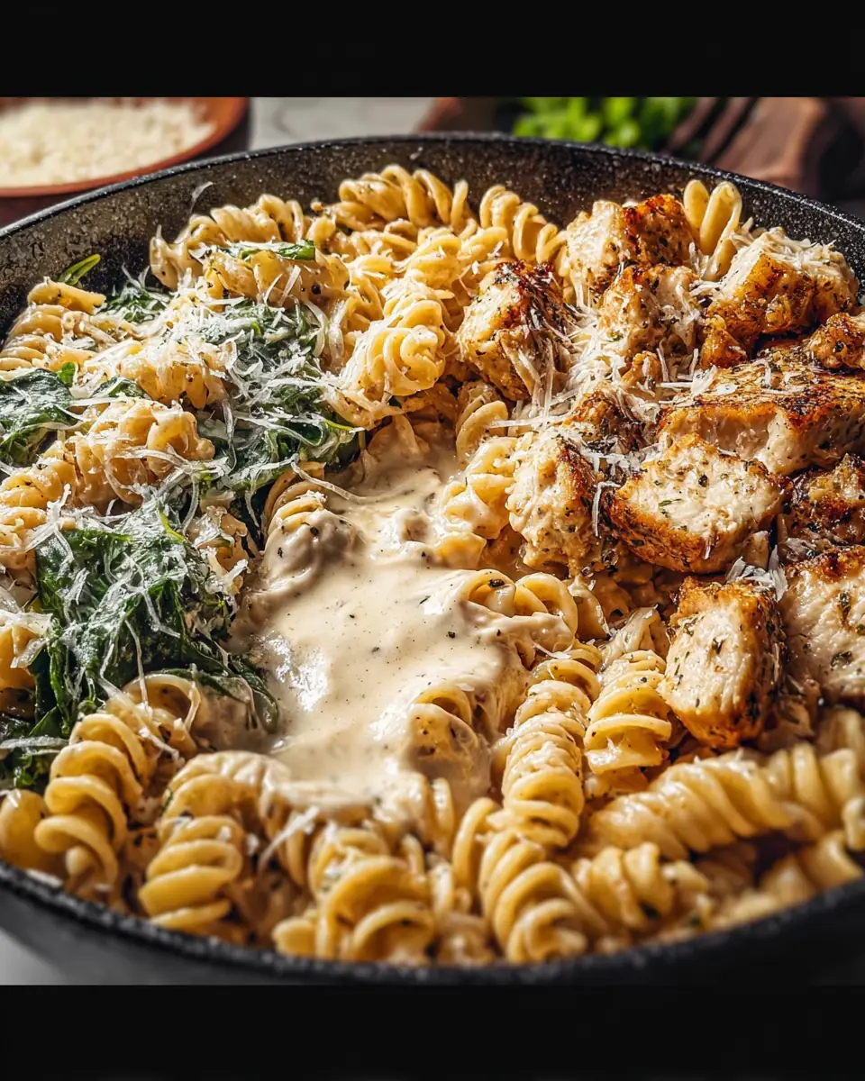 A delicious plate of High Protein Garlic Parmesan Pasta Bowls