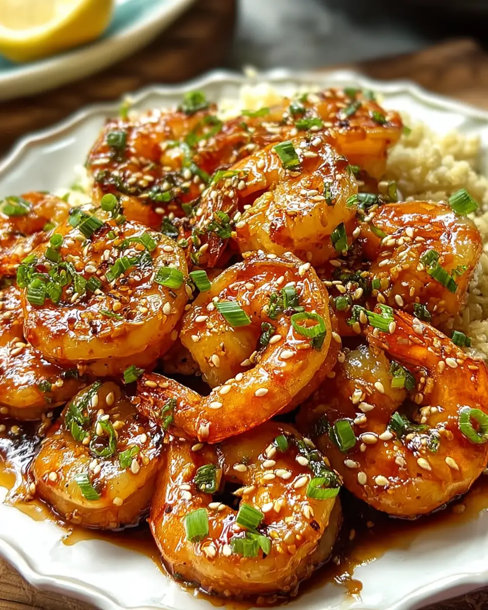 A delicious plate of High-Protein Honey Garlic Shrimp