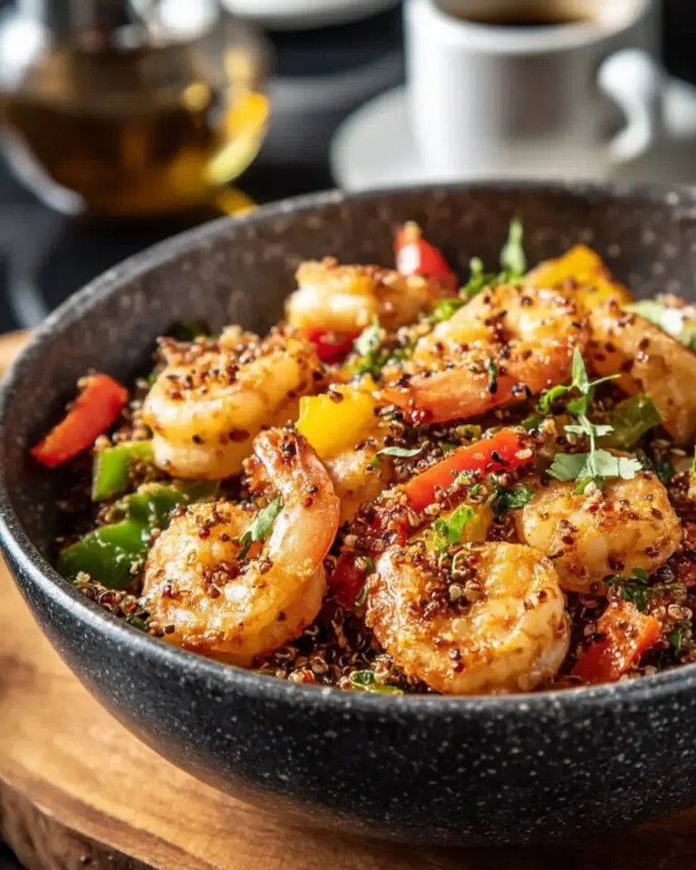 A delicious plate of High Protein Shrimp Dinner Bowl