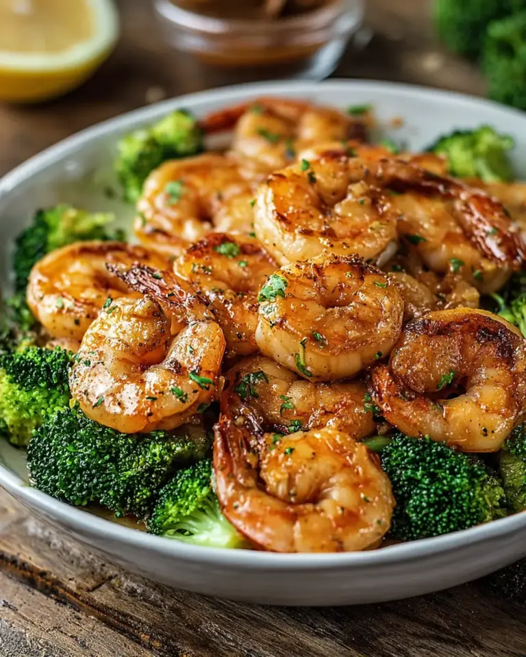 A delicious plate of High Protein Shrimp Honey Garlic Skillet – Easy Healthy Dinner