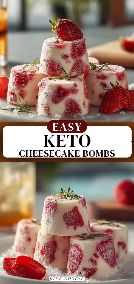 Keto Strawberry Cheesecake Fat Bombs