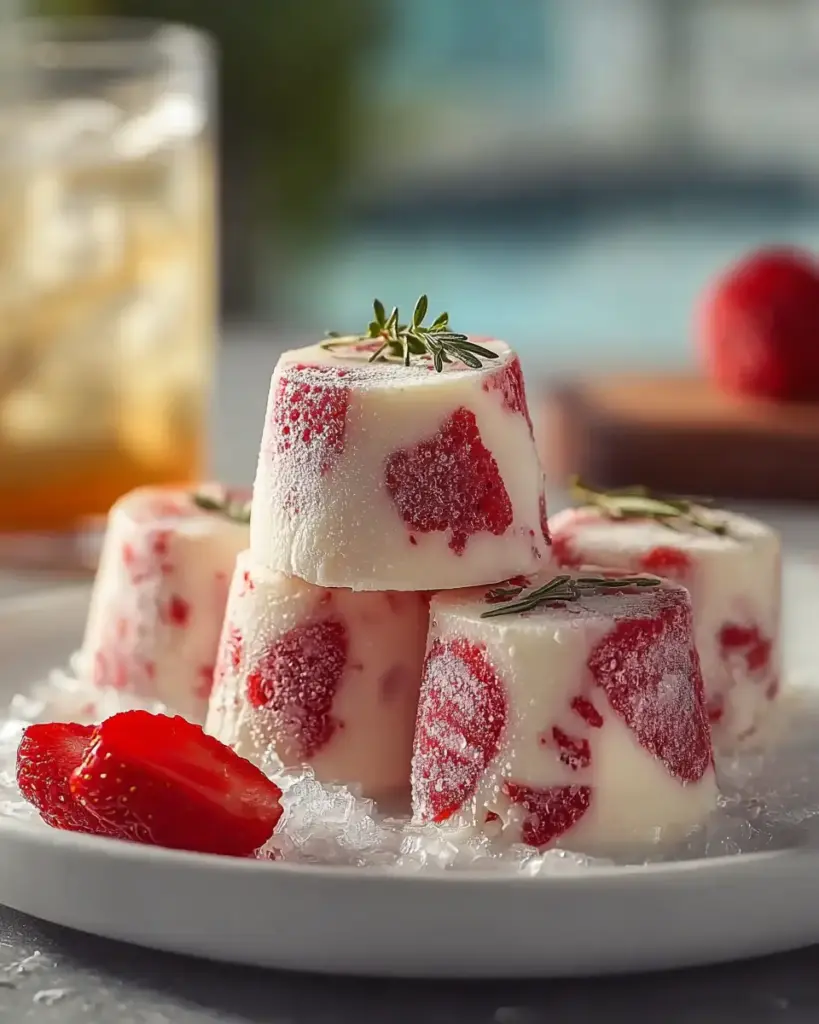 A delicious plate of Keto Strawberry Cheesecake Fat Bombs