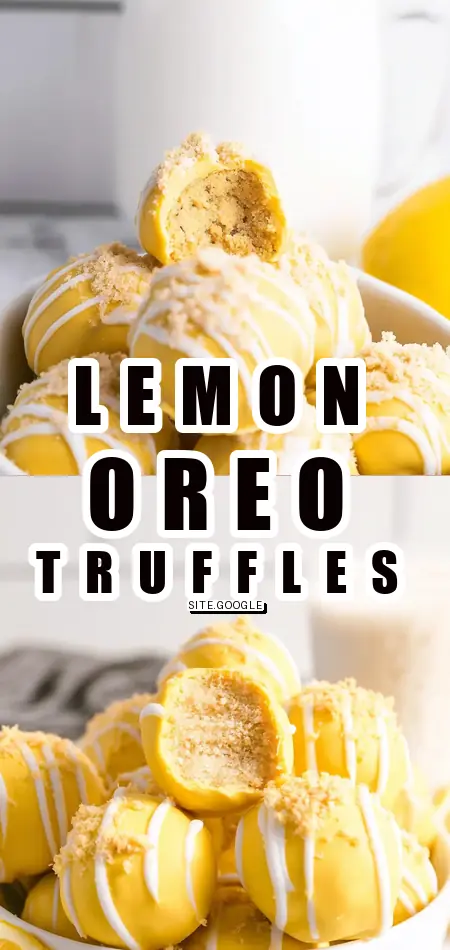 Pinterest pin (Design 1) for Lemon Golden Oreo Truffles