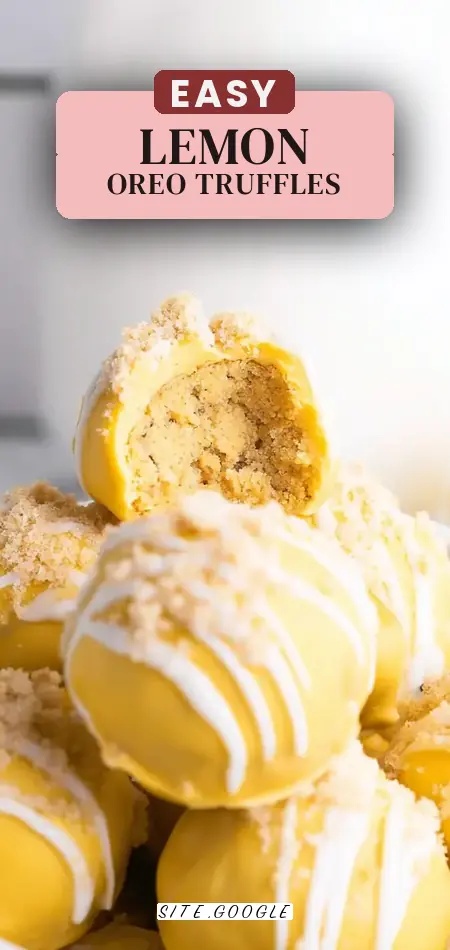 Pinterest pin (Design 2) for Lemon Golden Oreo Truffles