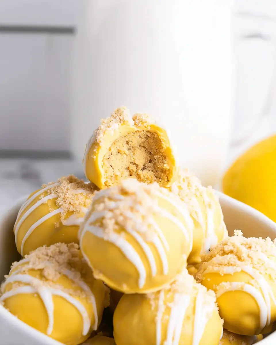 A delicious plate of Lemon Golden Oreo Truffles
