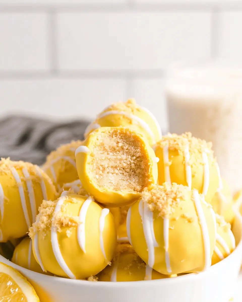 A delicious plate of Lemon Golden Oreo Truffles
