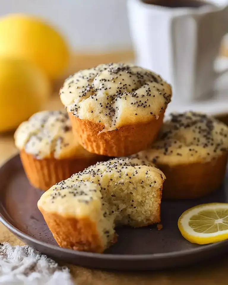 A delicious plate of Lemon Poppyseed Protein Muffins
