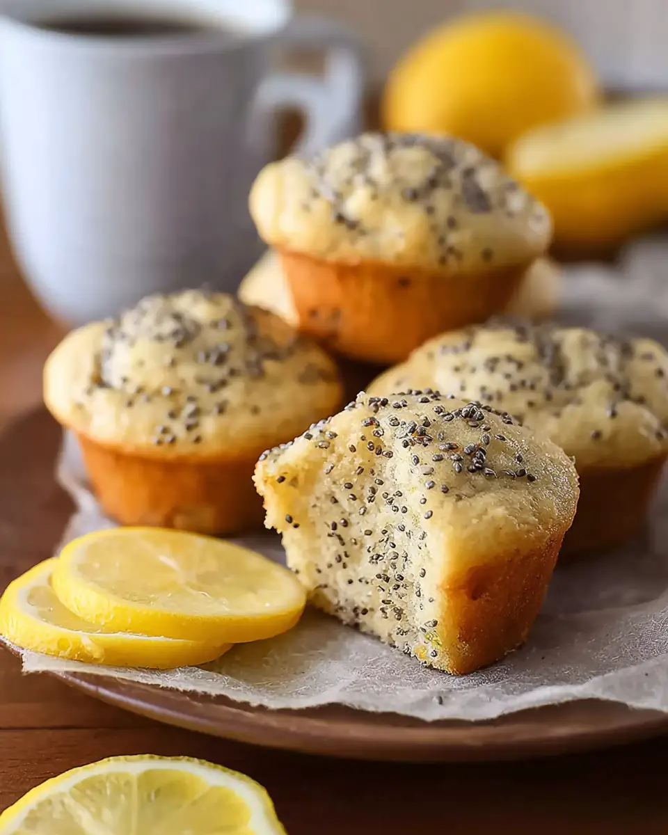 A delicious plate of Lemon Poppyseed Protein Muffins