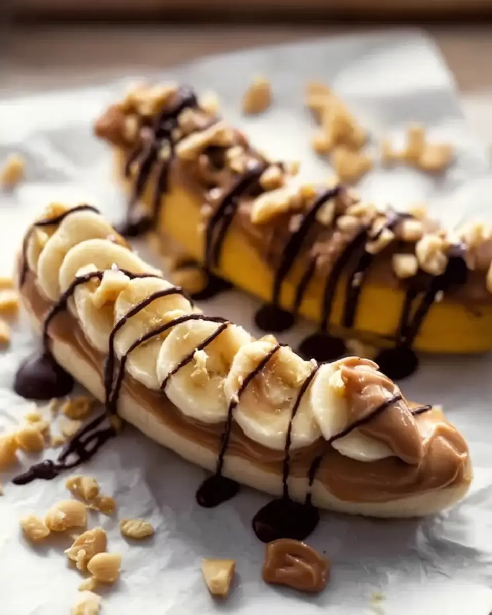 A delicious plate of Low Calorie Frozen Banana Snickers