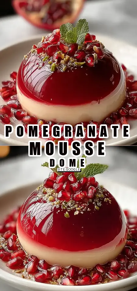 Pinterest pin (Design 1) for Pomegranate Mousse Dome Recipe