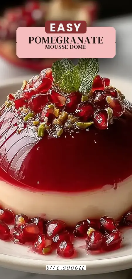 Pinterest pin (Design 2) for Pomegranate Mousse Dome Recipe