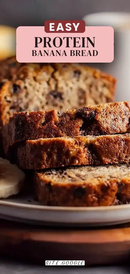 Pinterest pin (Design 2) for High Protein Banana Bread