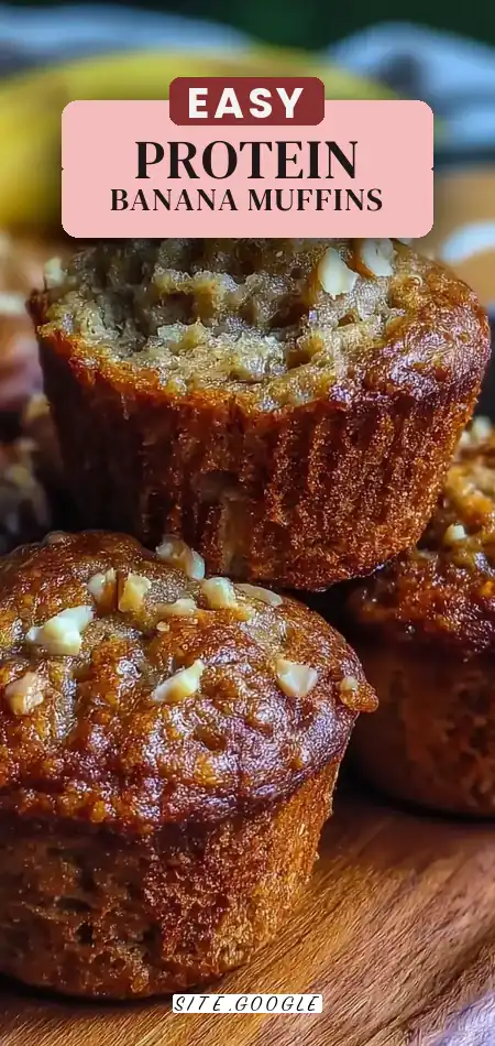 Pinterest pin (Design 2) for Wholesome Protein Banana Bread Muffins Without Refined Sugar