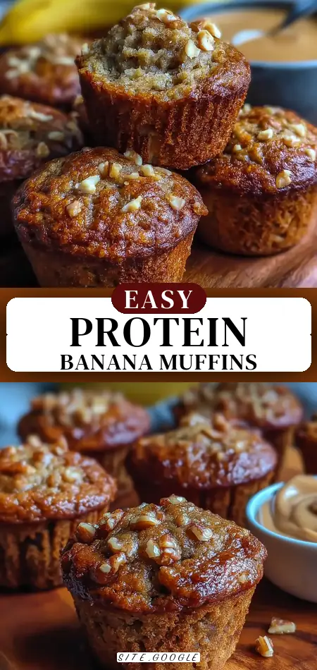 Pinterest pin (Design 3) for Wholesome Protein Banana Bread Muffins Without Refined Sugar