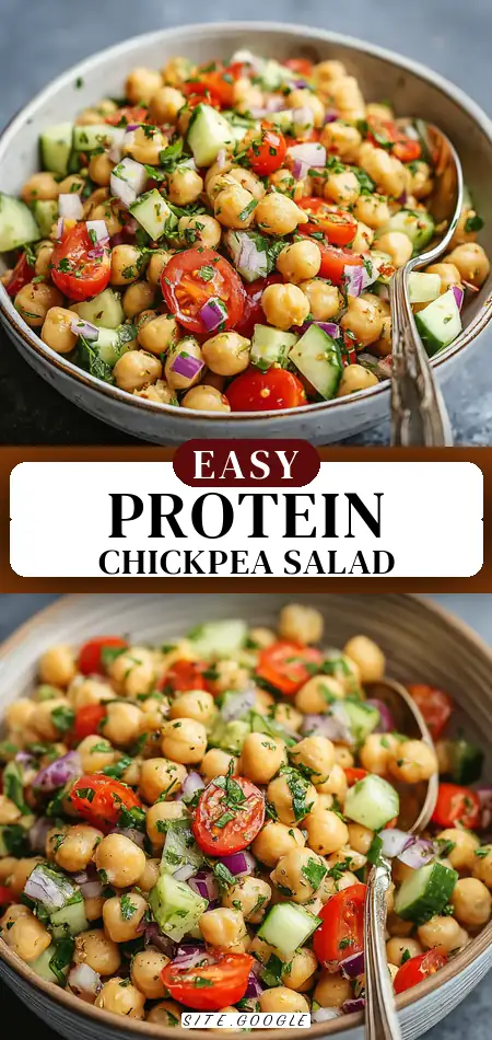 High Protein Chickpea Salad (Vegan + Gluten-Free) – Fresh, Protein-Packed, and Flavorful