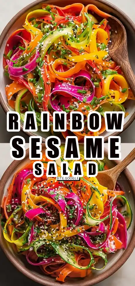 Shaved Rainbow Carrot Sesame Salad : Fresh, Crunchy & Vibrant Vegan Side