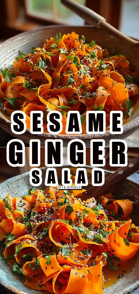 Sesame Ginger Carrot Ribbon Salad