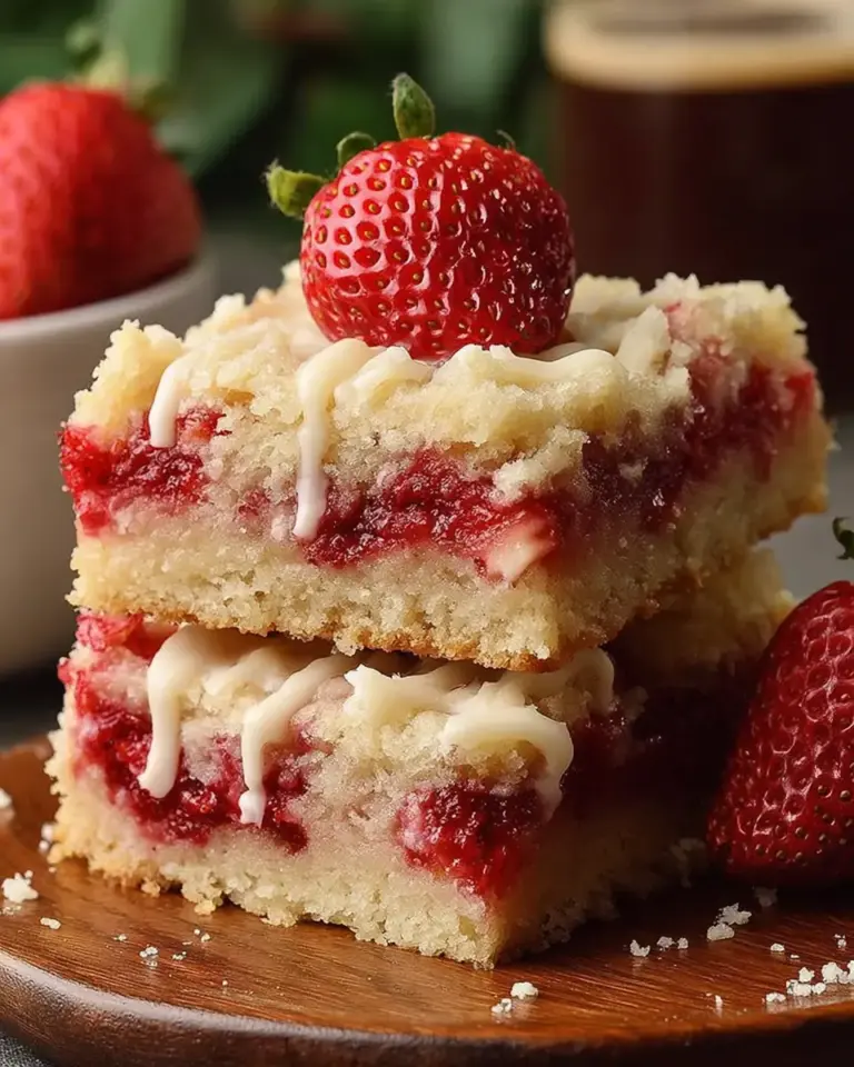 A delicious plate of Strawberry Shortcake Bars Recipe