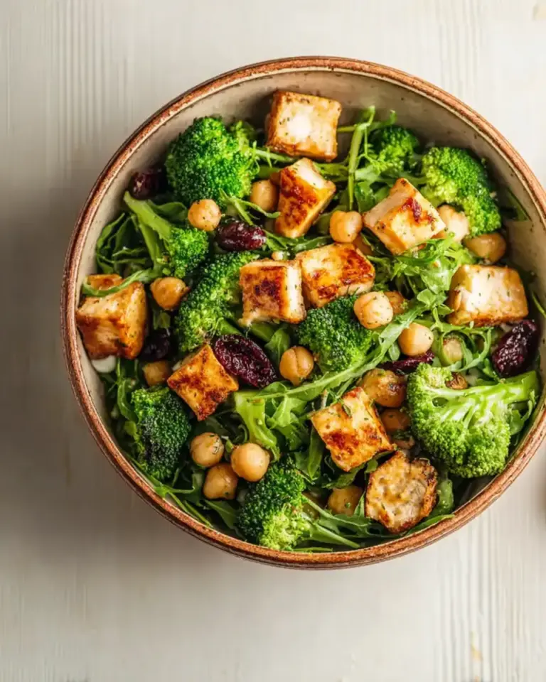A delicious plate of Tasty High Protein Broccoli Salad
