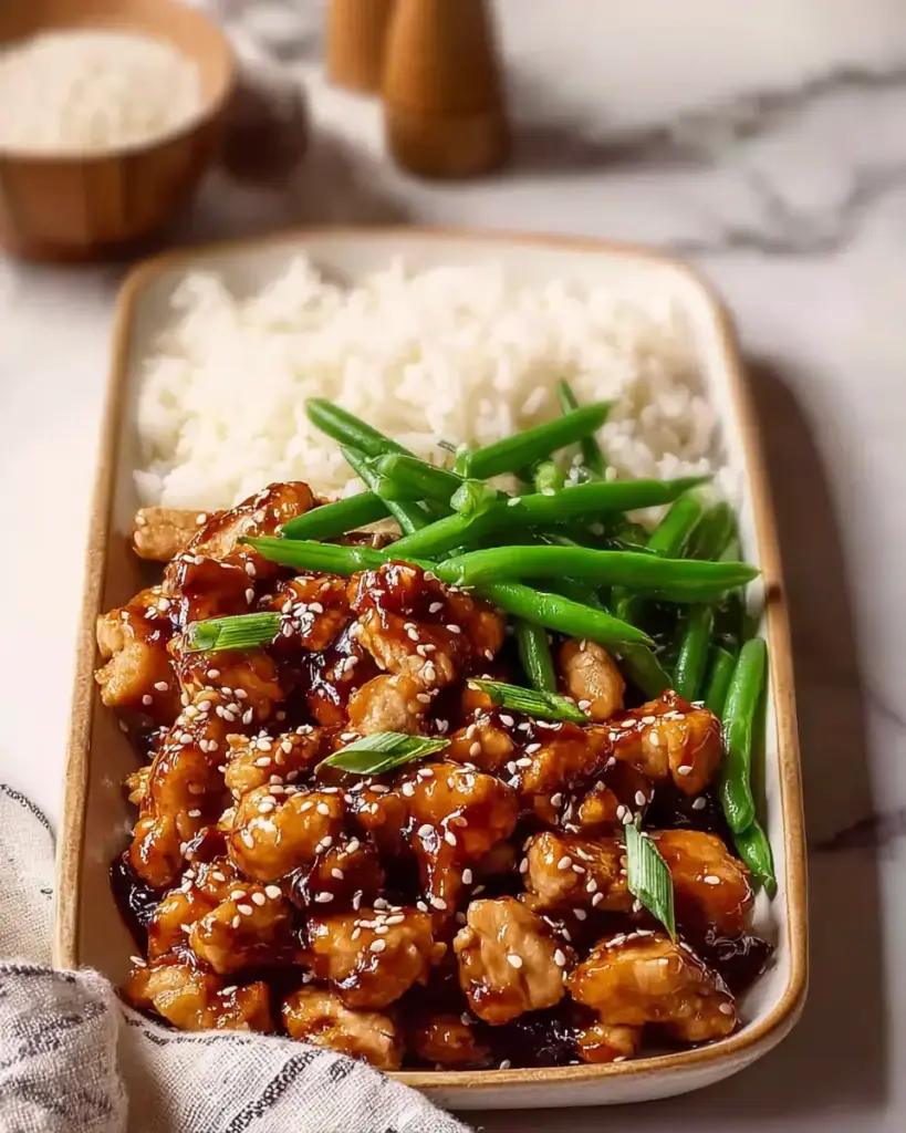 A delicious plate of Tasty High Protein Sesame Chicken