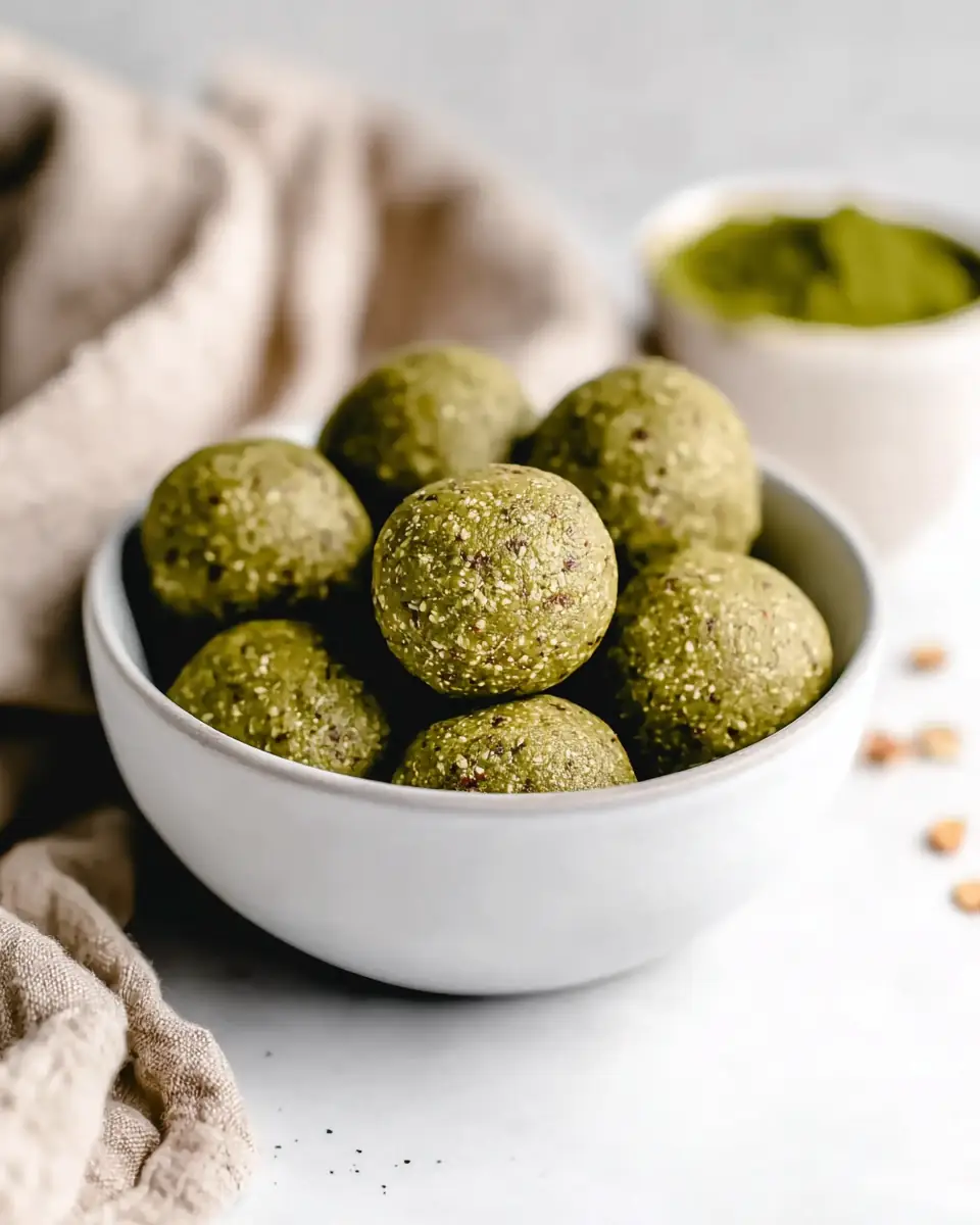 A delicious plate of Tasty Matcha Protein Balls Recipe