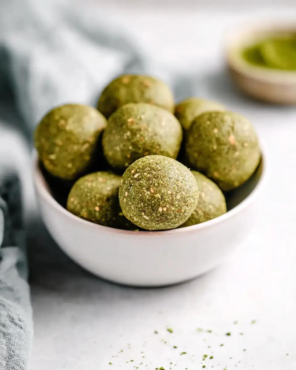 A delicious plate of Tasty Matcha Protein Balls Recipe