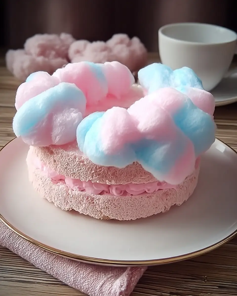 A delicious plate of Whimsical Cotton Candy Cake That Will Make You Smile