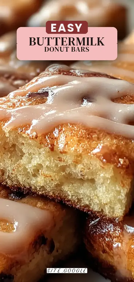 Pinterest pin (Design 2) for Old-Fashioned Buttermilk Donut Bars with Brown Butter Maple Vanilla Bean Glaze