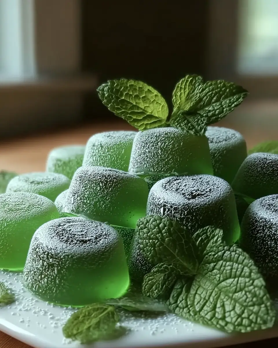A delicious plate of Bonbons à la menthe fraîche maison