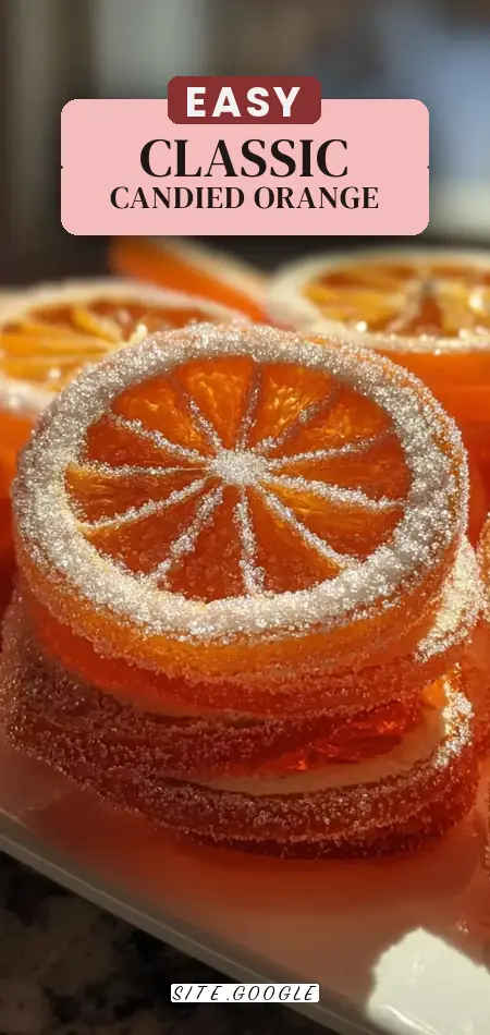 Pinterest pin (Design 2) for Classic Candied Orange Slices Recipe