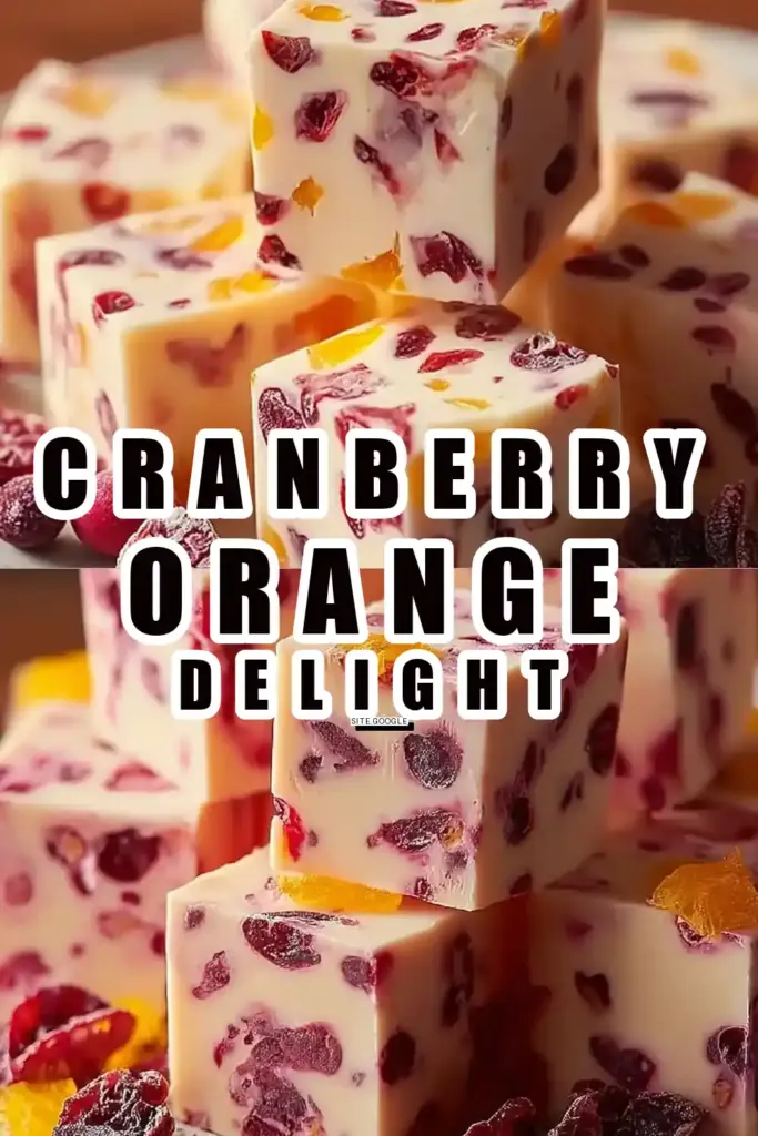 Pinterest pin (Design 1) for Easy Cranberry Orange Fudge