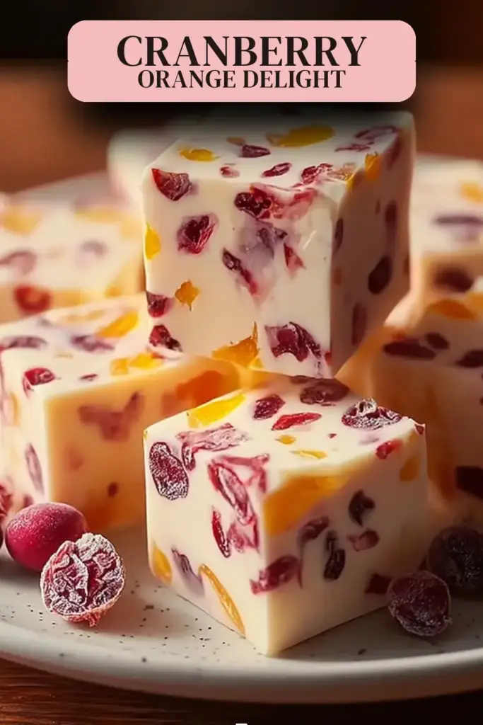 Pinterest pin (Design 2) for Easy Cranberry Orange Fudge