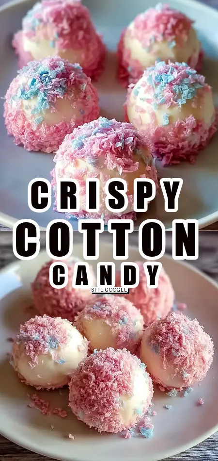 Pinterest pin (Design 1) for Crispy Cotton Candy Cheesecake Bombs: Easy Sweet Party Treats