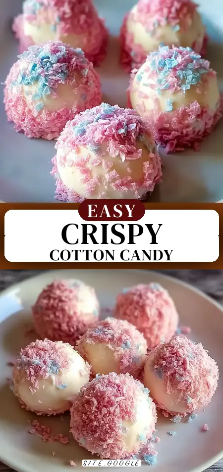 Pinterest pin (Design 3) for Crispy Cotton Candy Cheesecake Bombs: Easy Sweet Party Treats